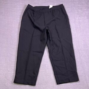 Bend Over Pull On Comfort High Rise Crop Pants Women 18P Black Polyester